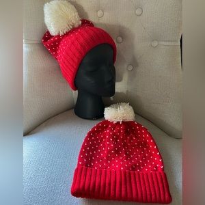 Small Heart Pom Pom Hat- cute anytime but especially for Valentine’s 💌 Day!